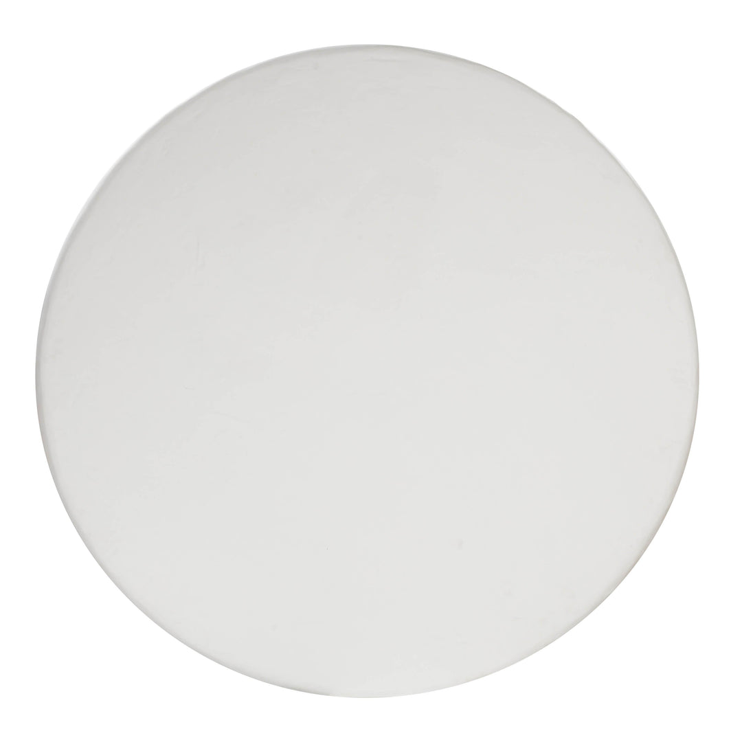 Elika 59" White Faux Plaster Indoor/Outdoor Round Dining Table