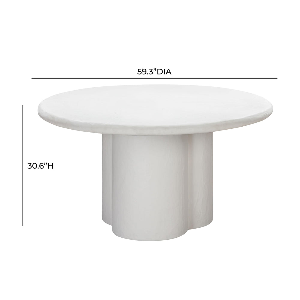 Elika 59" Faux Plaster Indoor / Outdoor Round Dining Table