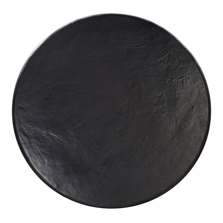 Elika 59" Black Faux Plaster Indoor/Outdoor Round Dining Table