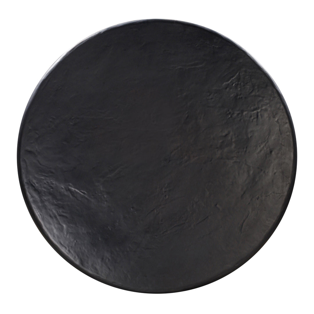 Elika 59" Black Faux Plaster Indoor/Outdoor Round Dining Table