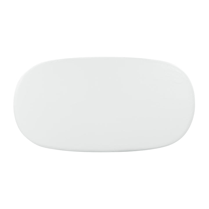 Elika 80" White Faux Plaster Indoor/Outdoor Oval Dining Table