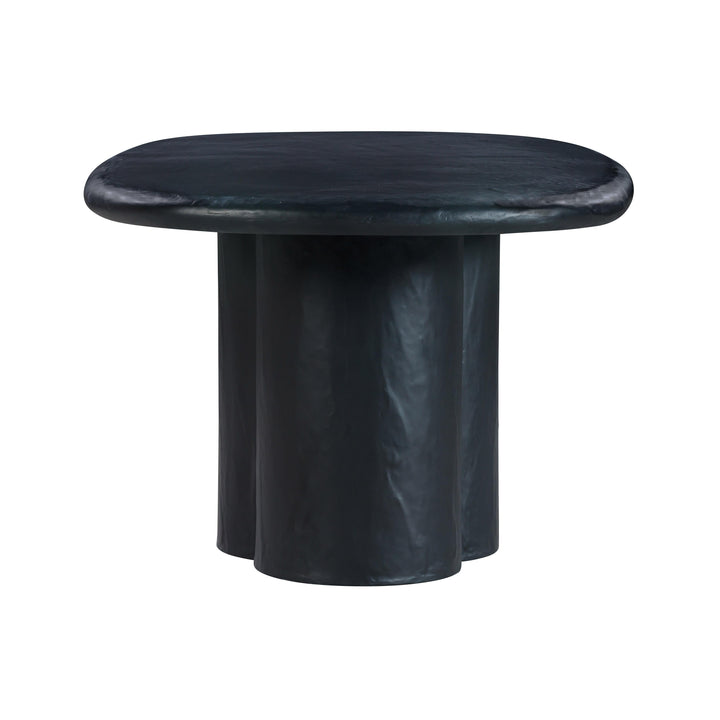 Elika 80" Black Faux Plaster Indoor/Outdoor Oval Dining Table