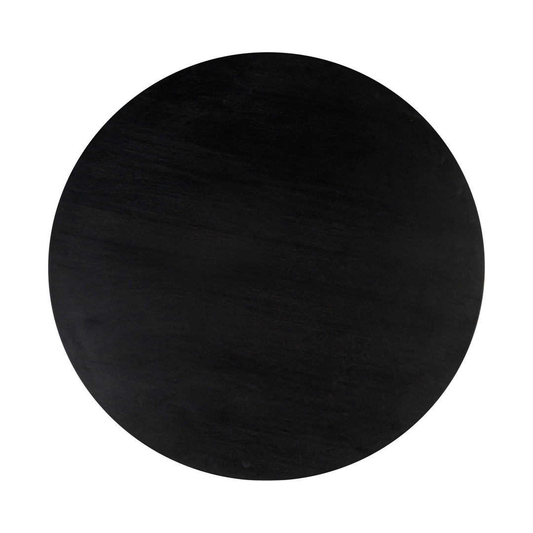 Gevra 54" Black Acacia &amp; Faux Plaster Round Dining Table
