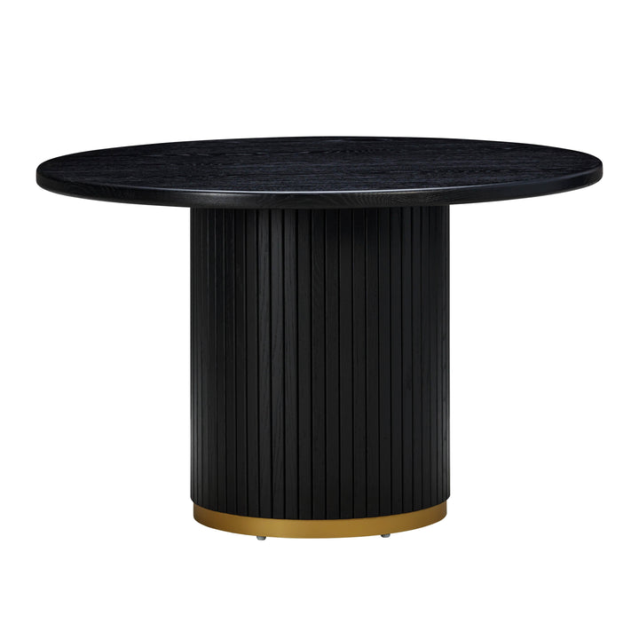 Chelsea 47" Black Oak Wood Round Dining Table
