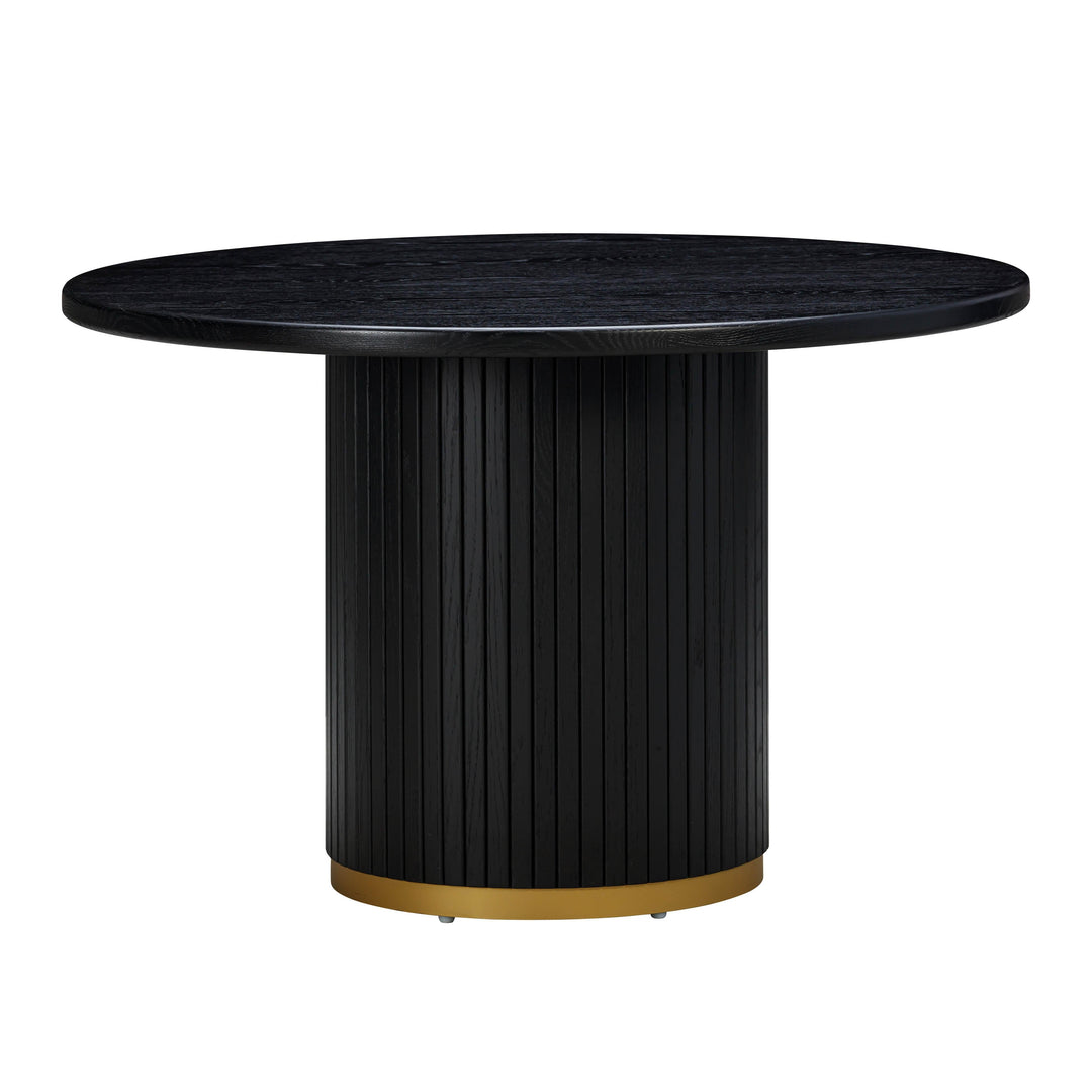 Chelsea 47" Black Oak Wood Round Dining Table