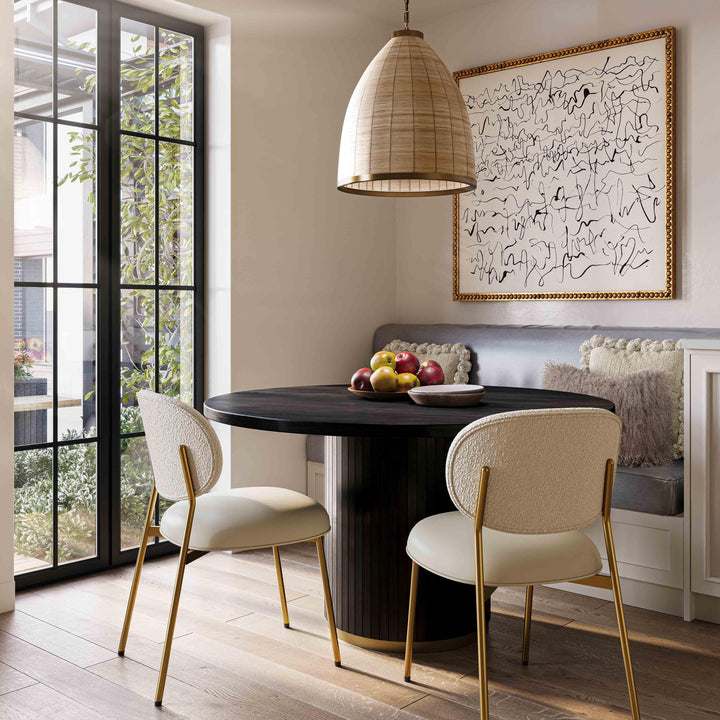 Chelsea 47" Black Oak Wood Round Dining Table
