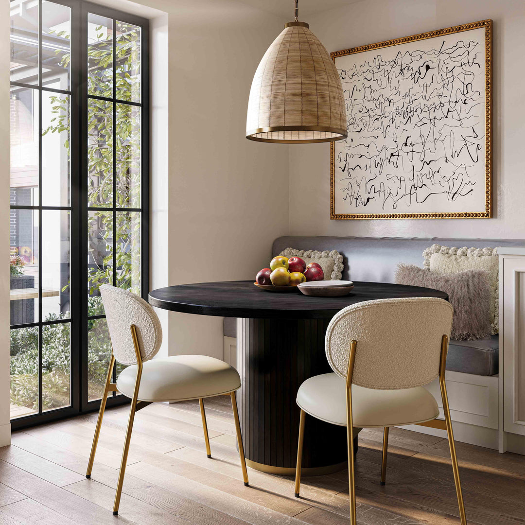 Chelsea 47" Black Oak Wood Round Dining Table