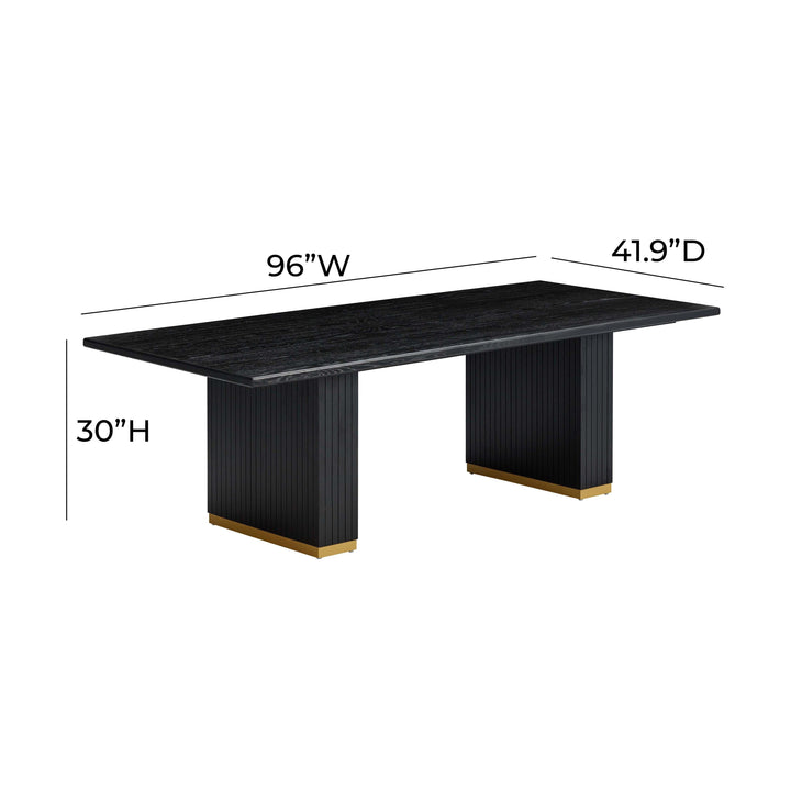 Chelsea 96" Black Oak Wood Rectangular Dining Table