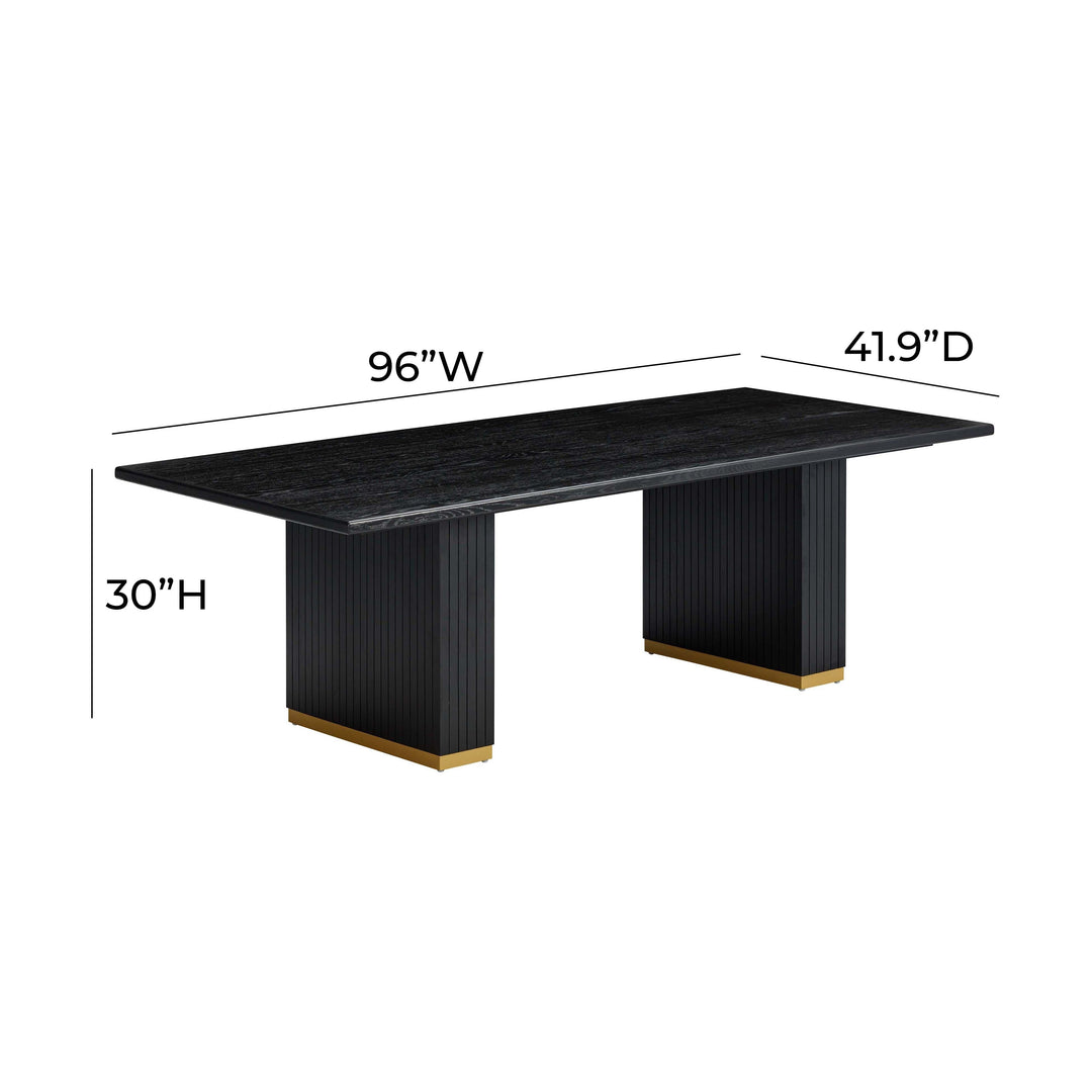 Chelsea 96" Black Oak Wood Rectangular Dining Table