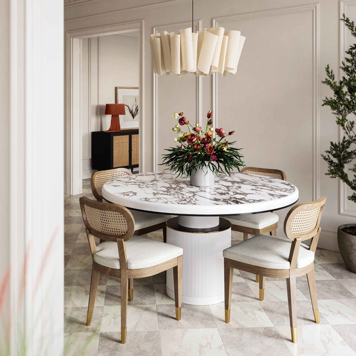 Cosette Cream Performance Linen Dining Chair