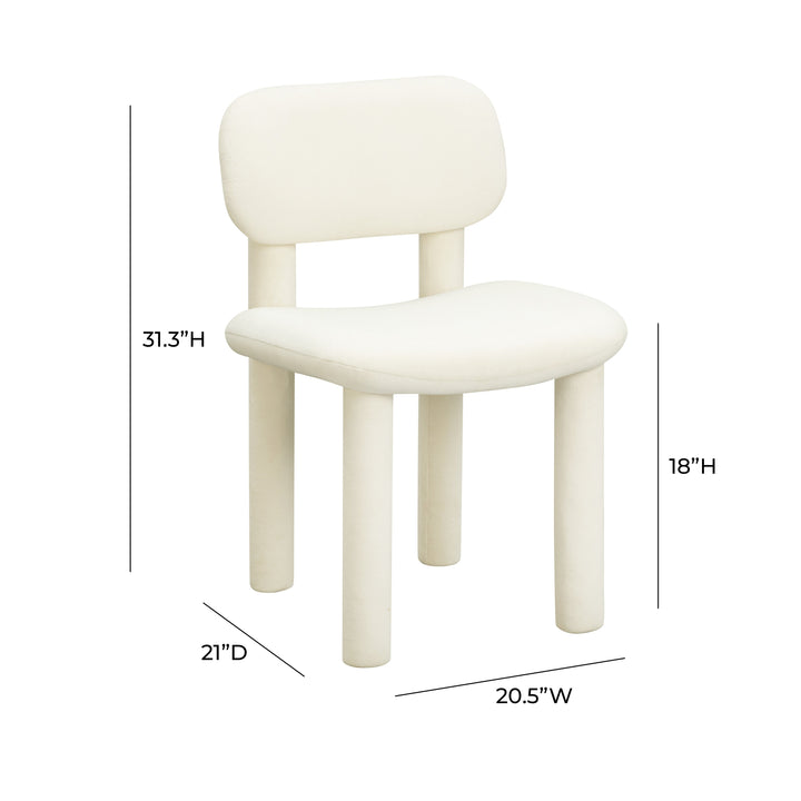 Elise Ivory Performance Velvet Dining Chair