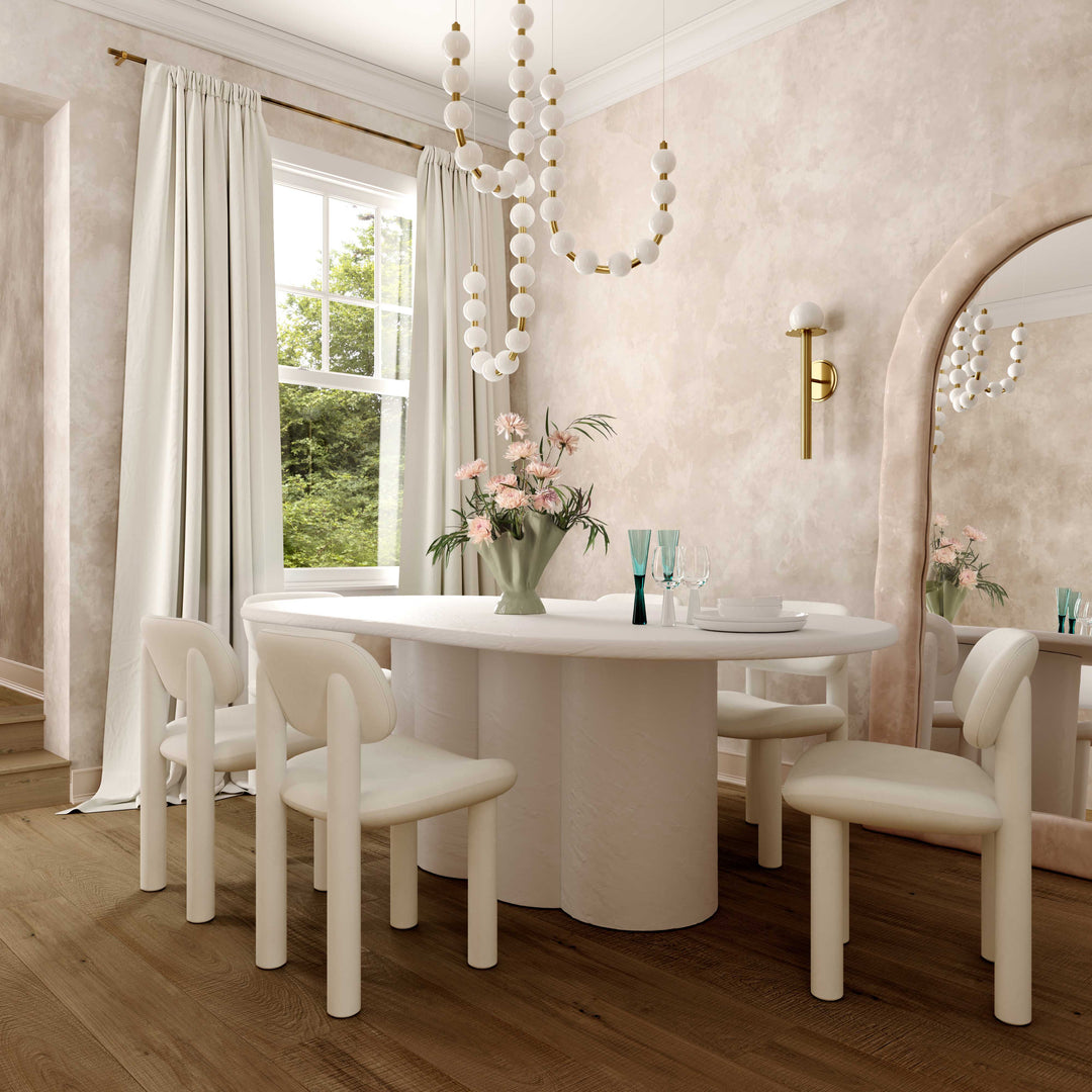 Elise Ivory Performance Velvet Dining Chair