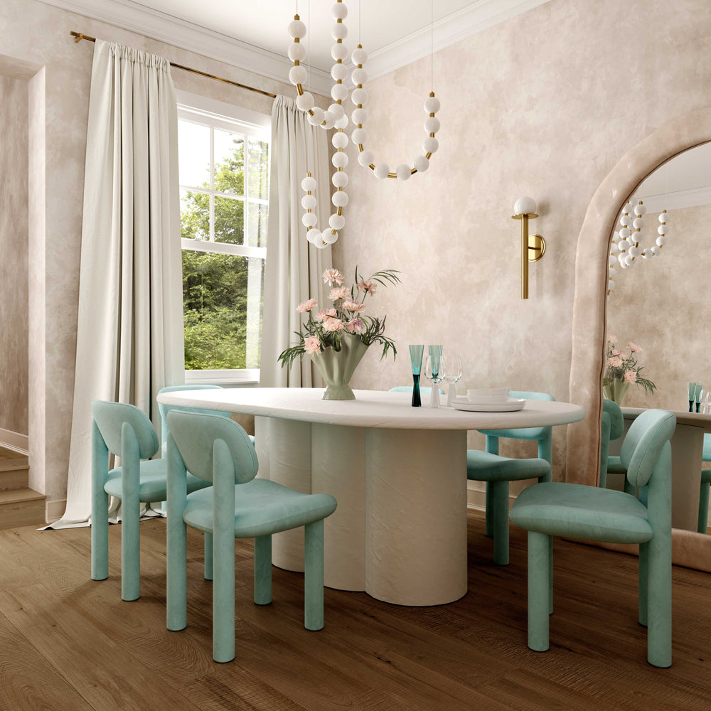 Elise Light Blue Performance Velvet Dining Chair