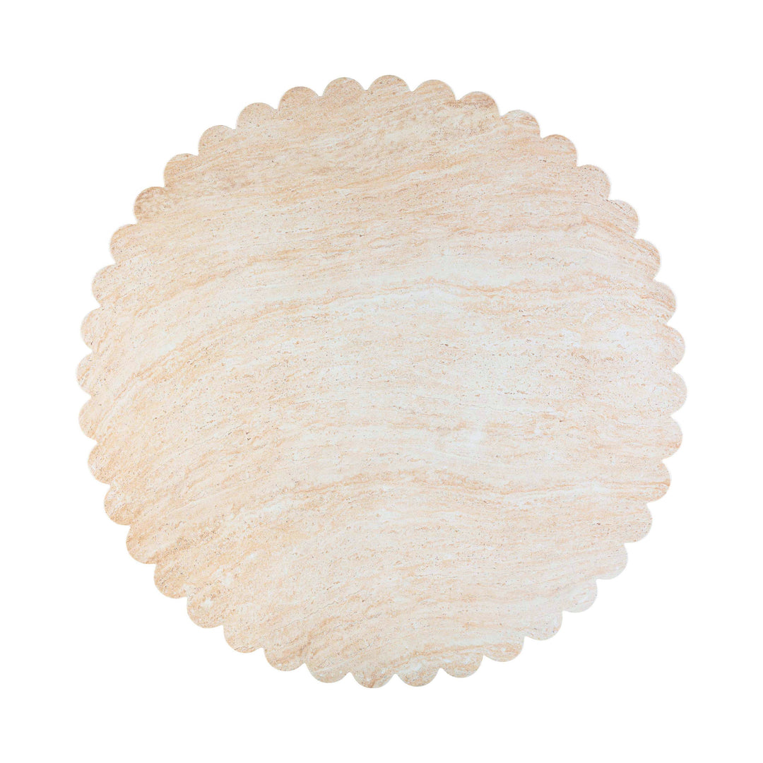 Blossom 54" Washed Faux Travertine Finish Indoor/Outdoor Round Dining Table