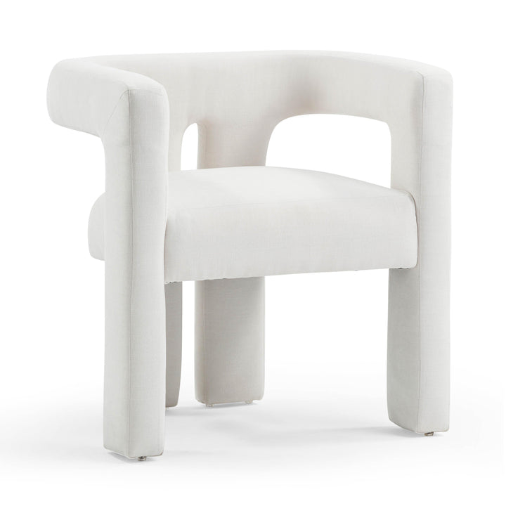 Sloane Bone White Upcycled Performance Fabric Accent Chair