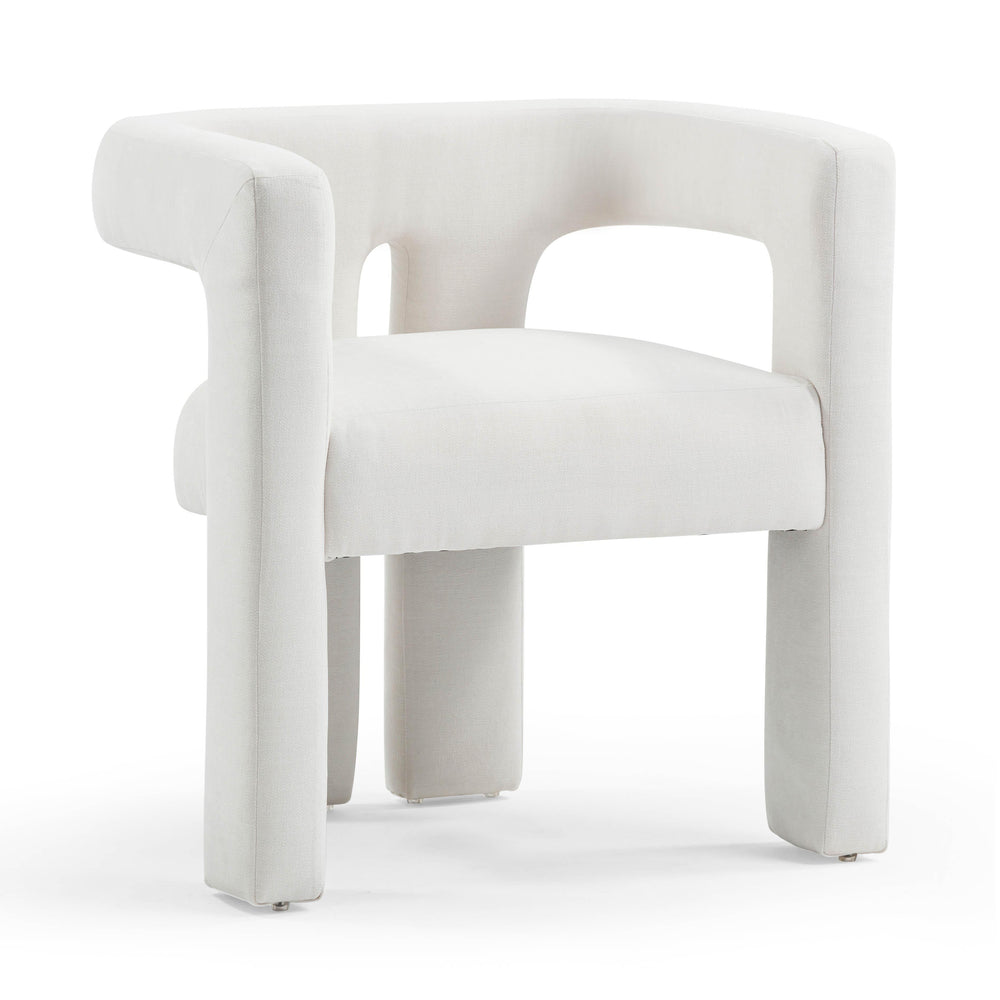 Sloane Bone White Upcycled Performance Fabric Accent Chair