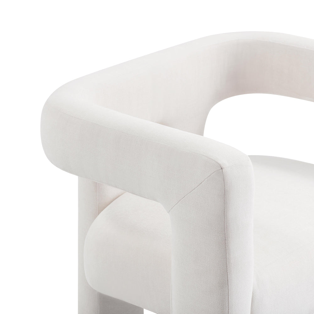 Sloane Bone White Upcycled Performance Fabric Accent Chair