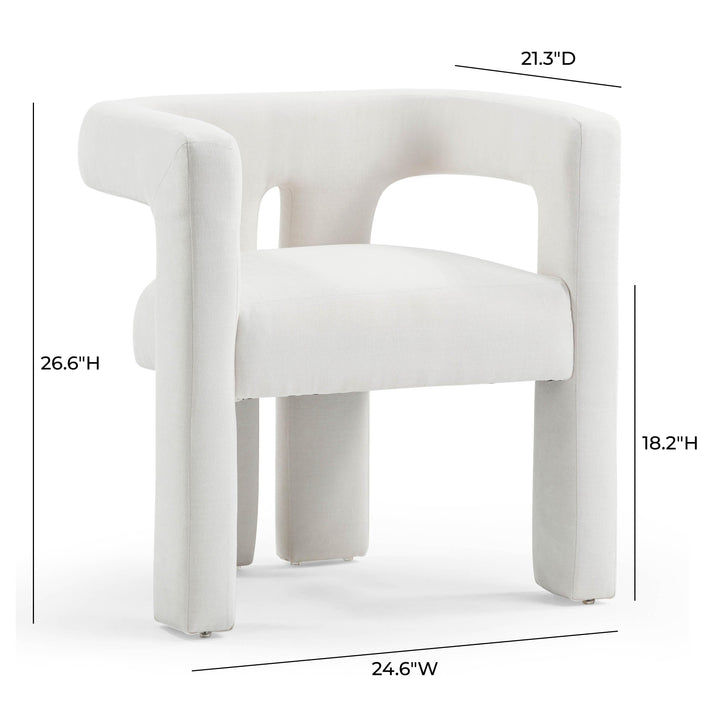 Sloane Bone White Upcycled Performance Fabric Accent Chair