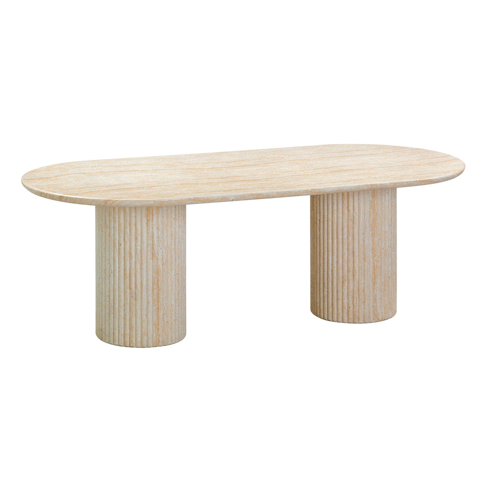 Brut 86" Concrete Patterned Indoor/Outdoor Oval Dining Table