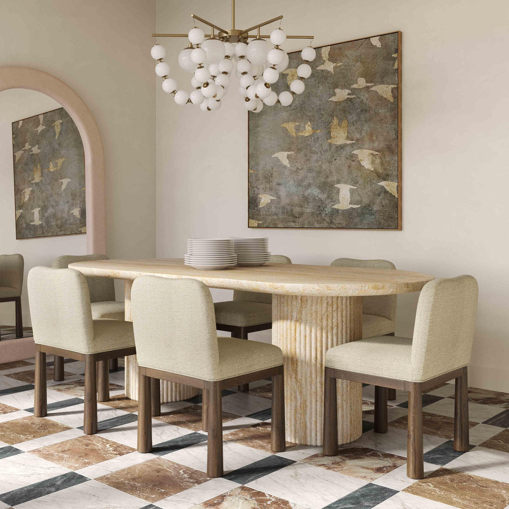 Brut 86" Concrete Patterned Indoor/Outdoor Oval Dining Table