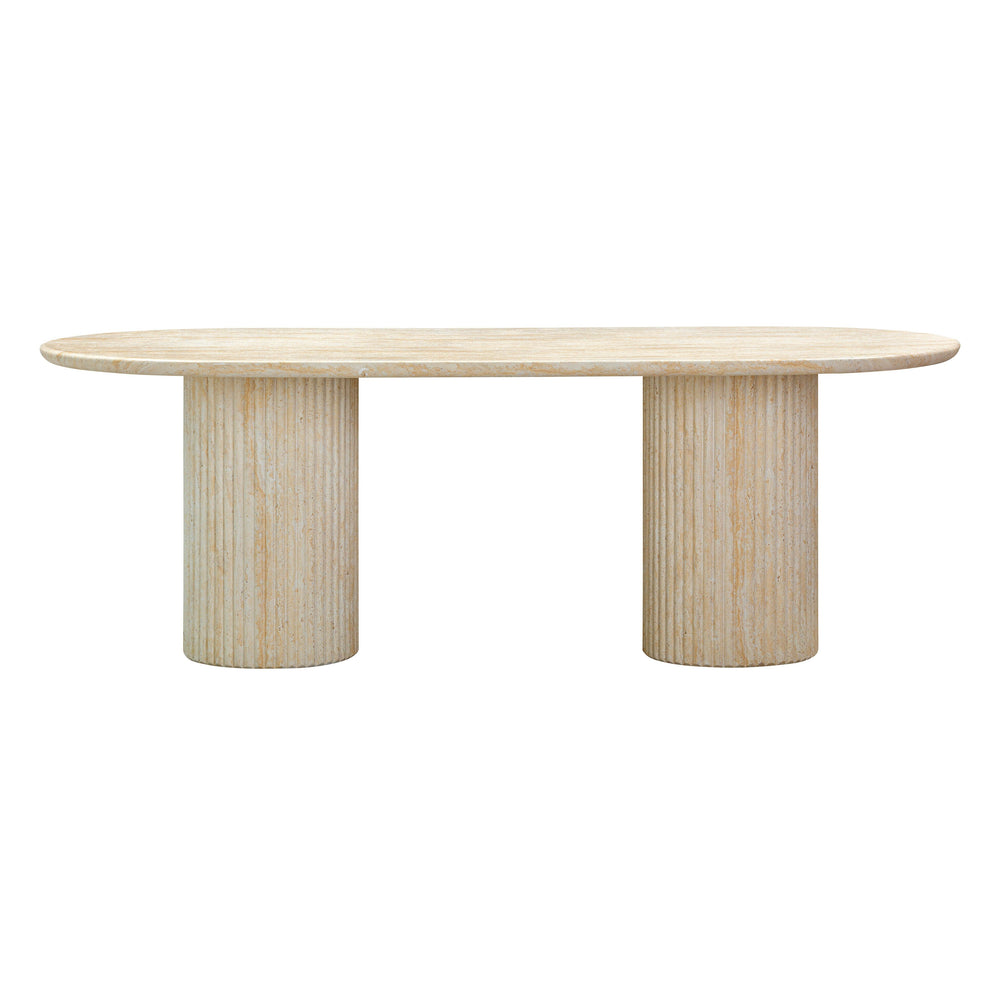 Brut 86" Concrete Patterned Indoor/Outdoor Oval Dining Table