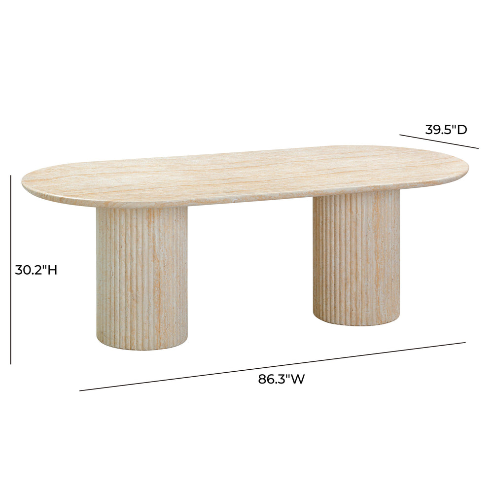 Brut 86" Concrete Patterned Indoor/Outdoor Oval Dining Table