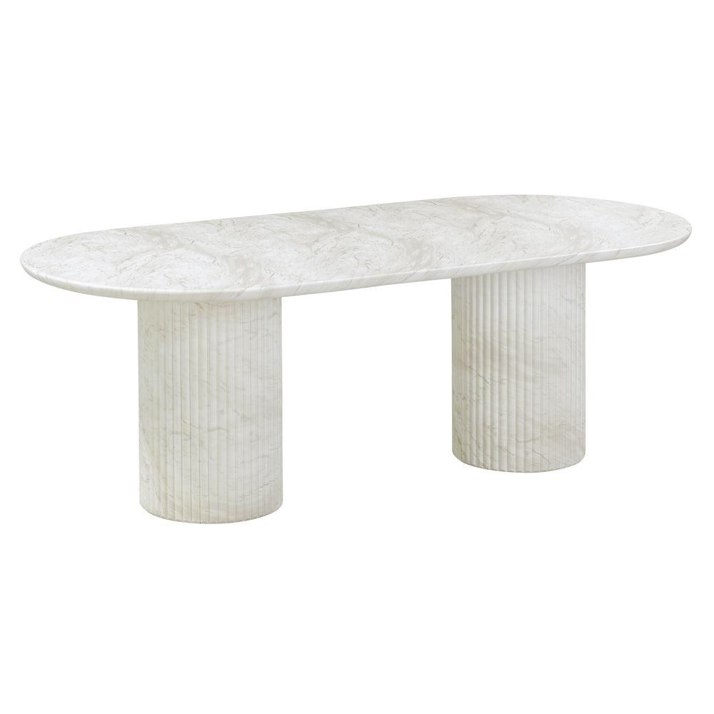 Brut 86" Concrete Patterned Indoor/Outdoor Oval Dining Table