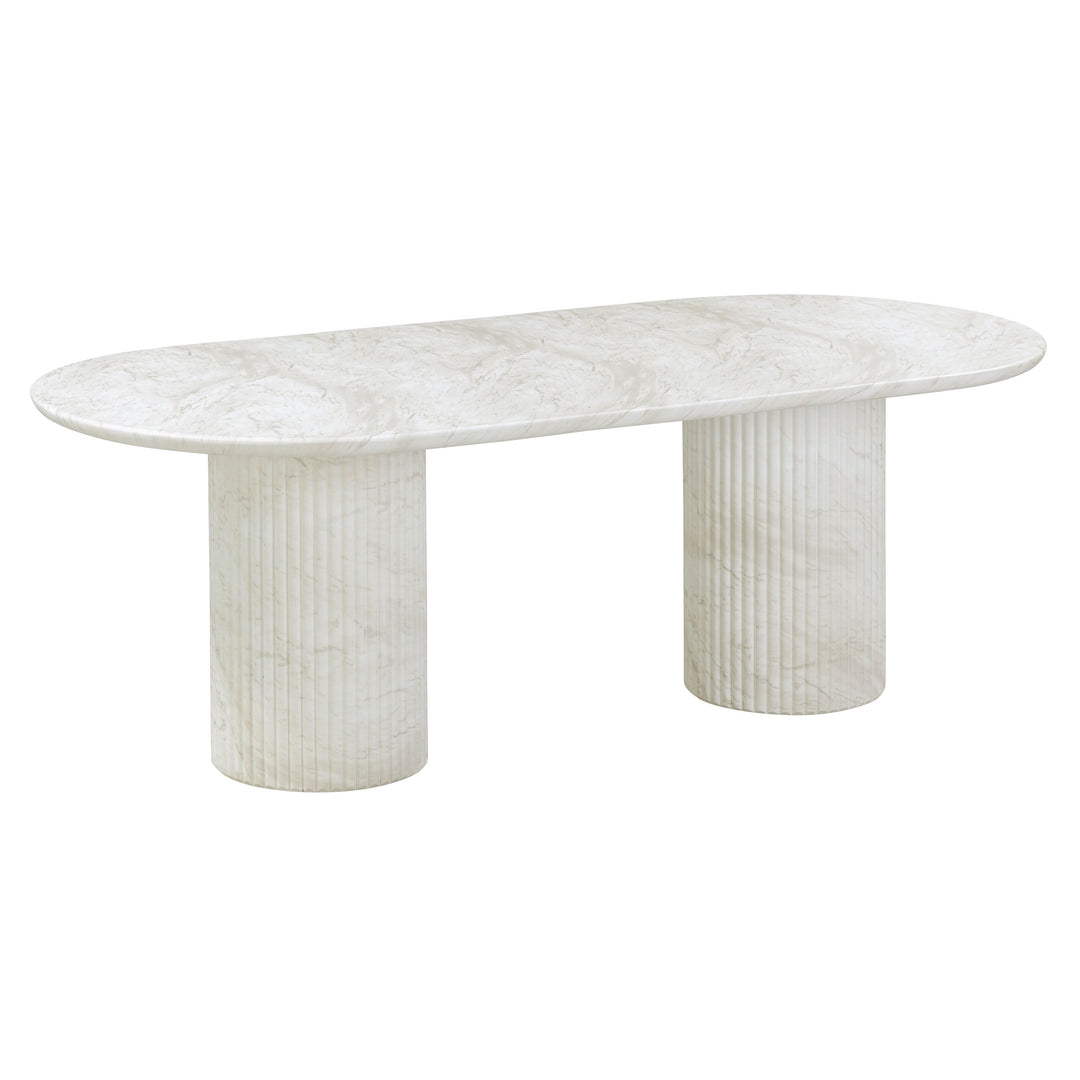 Brut 86" Concrete Patterned Indoor/Outdoor Oval Dining Table