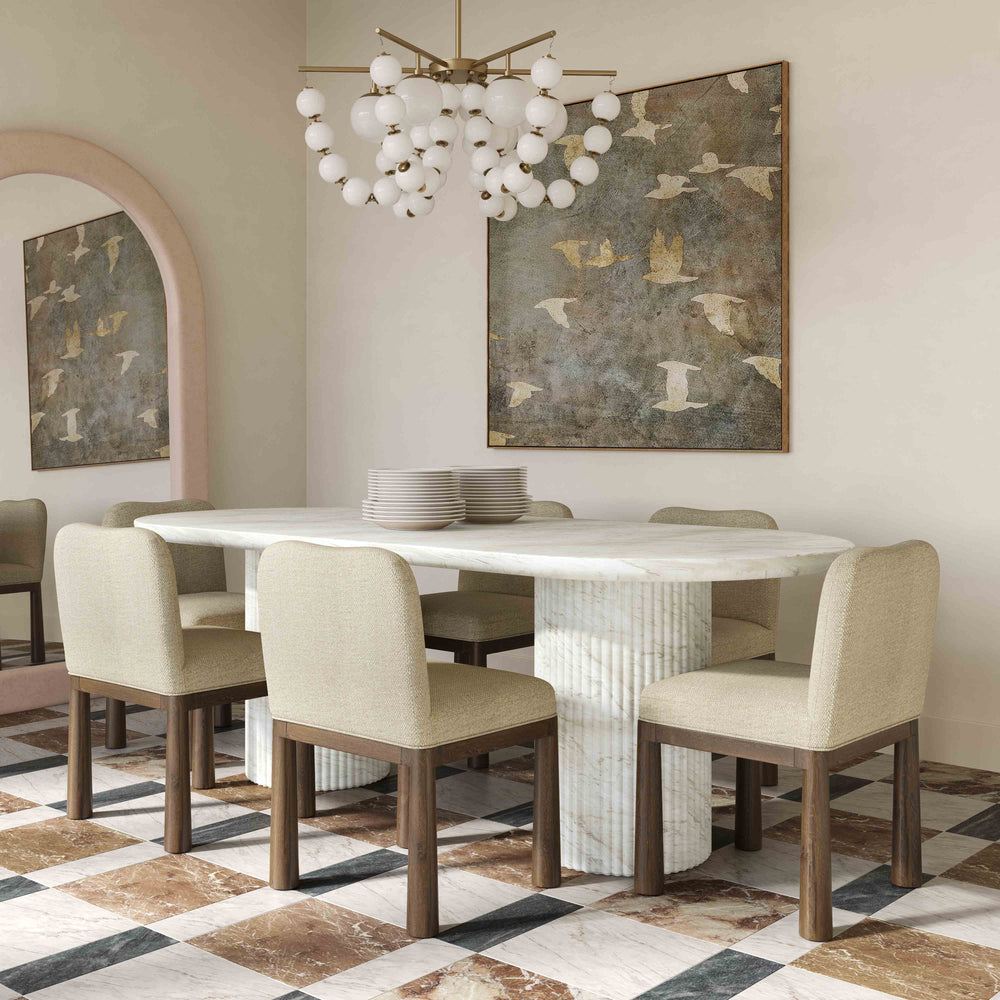 Brut 86" Concrete Patterned Indoor/Outdoor Oval Dining Table