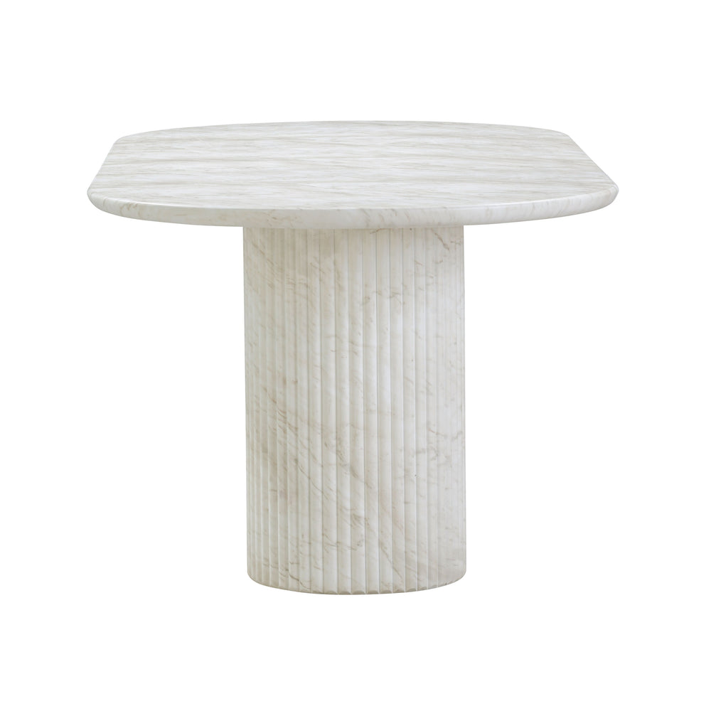 Brut 86" Concrete Patterned Indoor/Outdoor Oval Dining Table