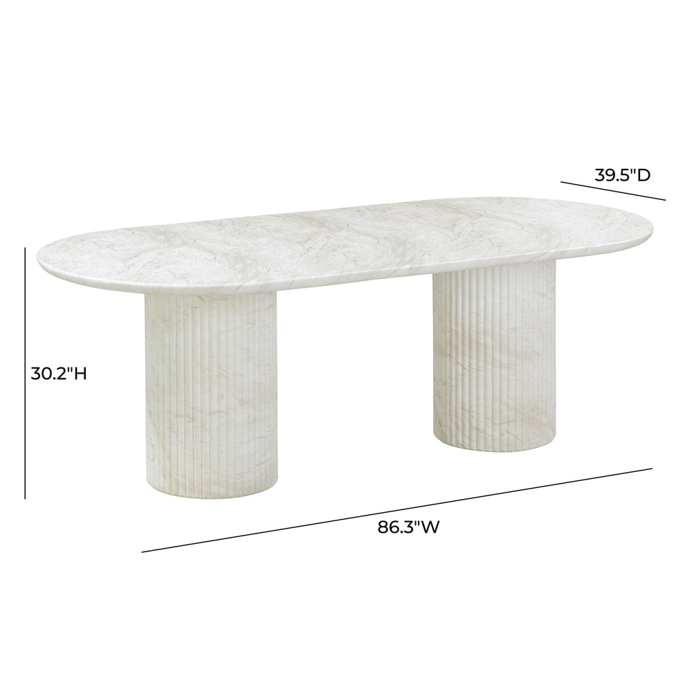 Brut 86" Concrete Patterned Indoor/Outdoor Oval Dining Table