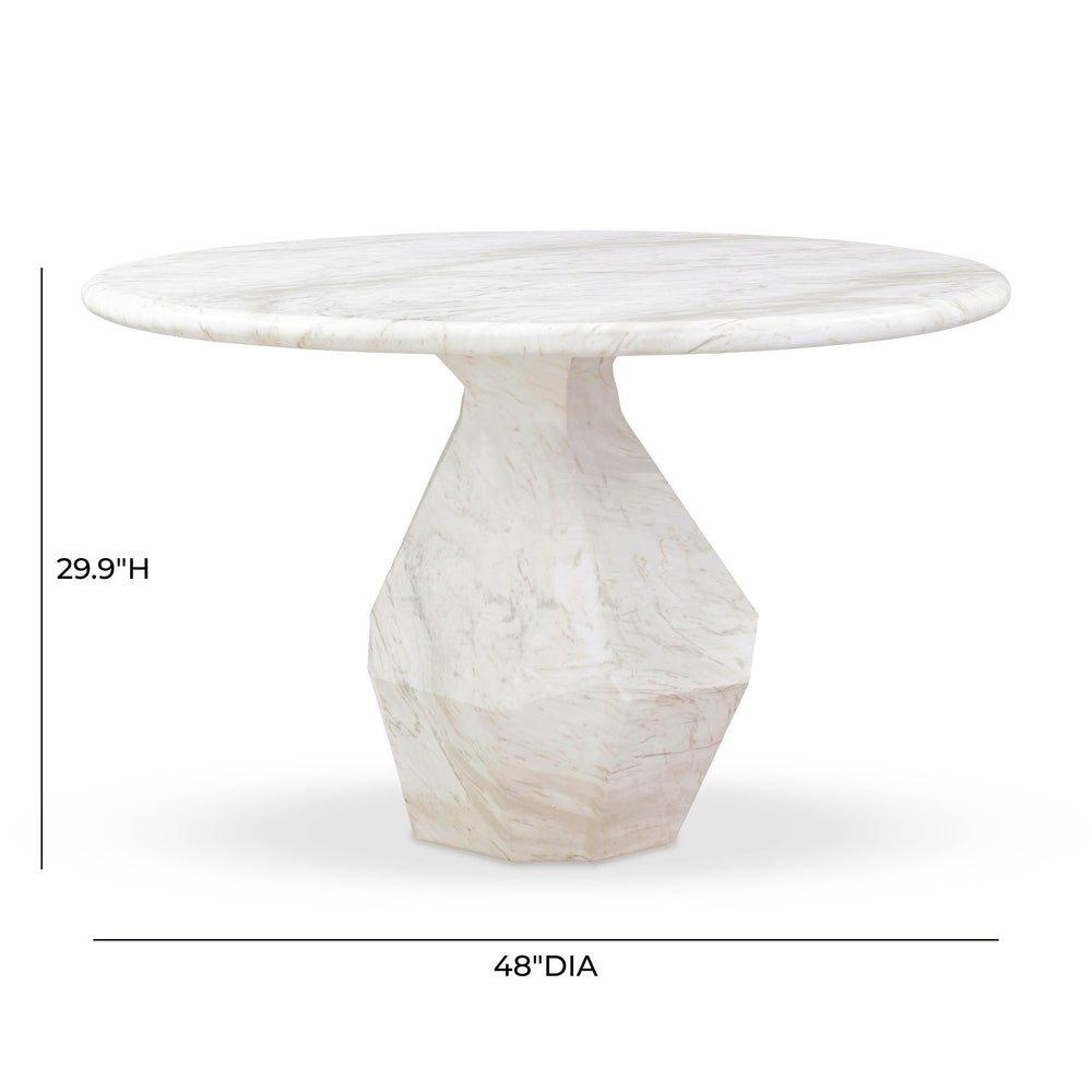 Esme 48" Faux Marble Indoor/Outdoor Round Dining Table