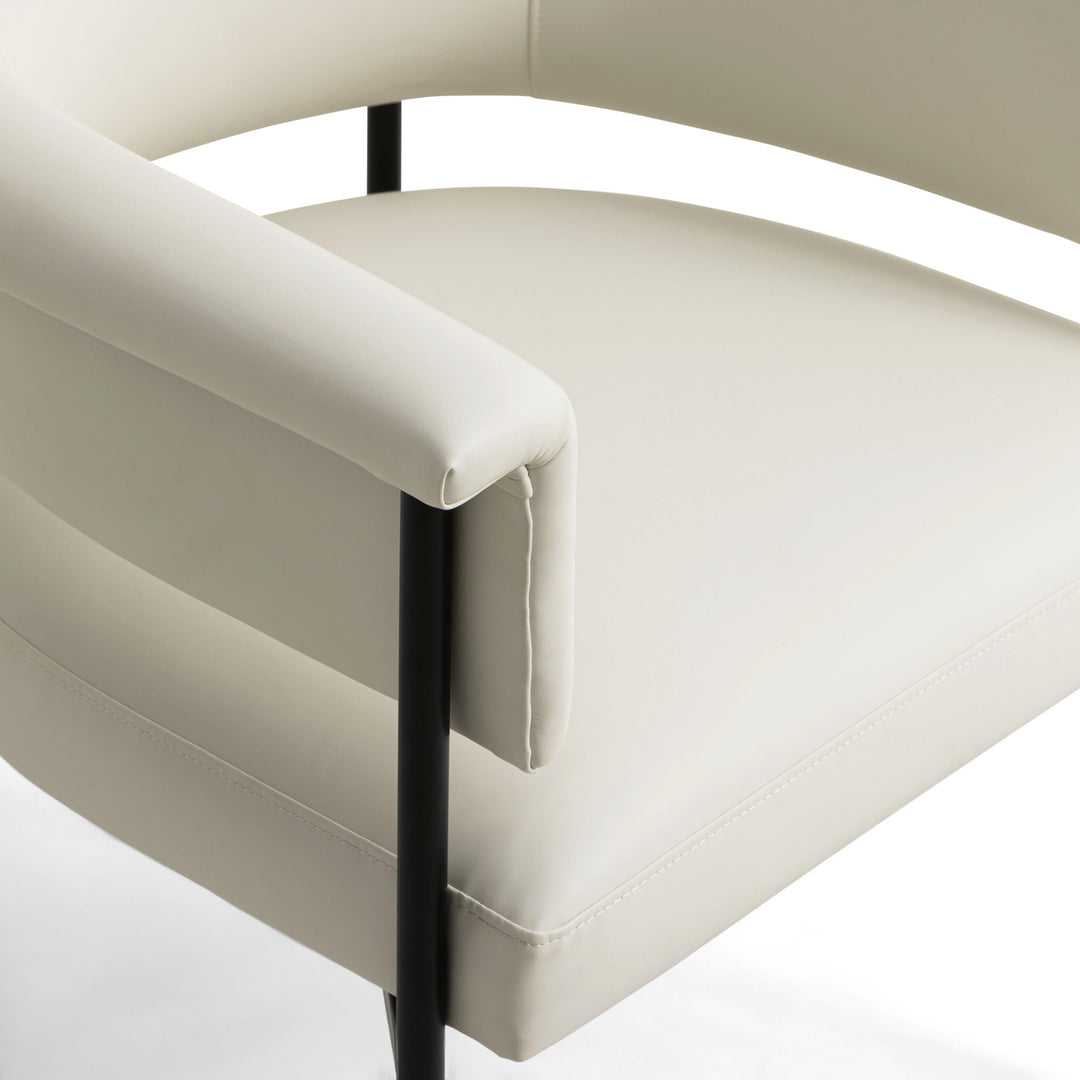 Taylor Cream Performance Vegan Leather Dining Chair