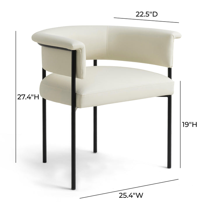 Taylor Cream Performance Vegan Leather Dining Chair