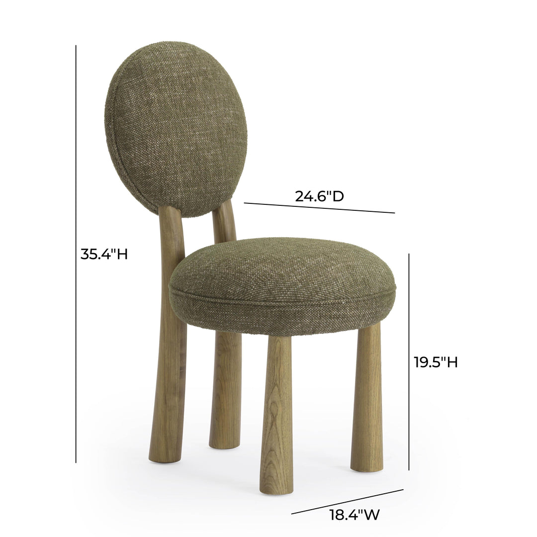 Sulley Olive Green Performance Basketweave Dining Chair