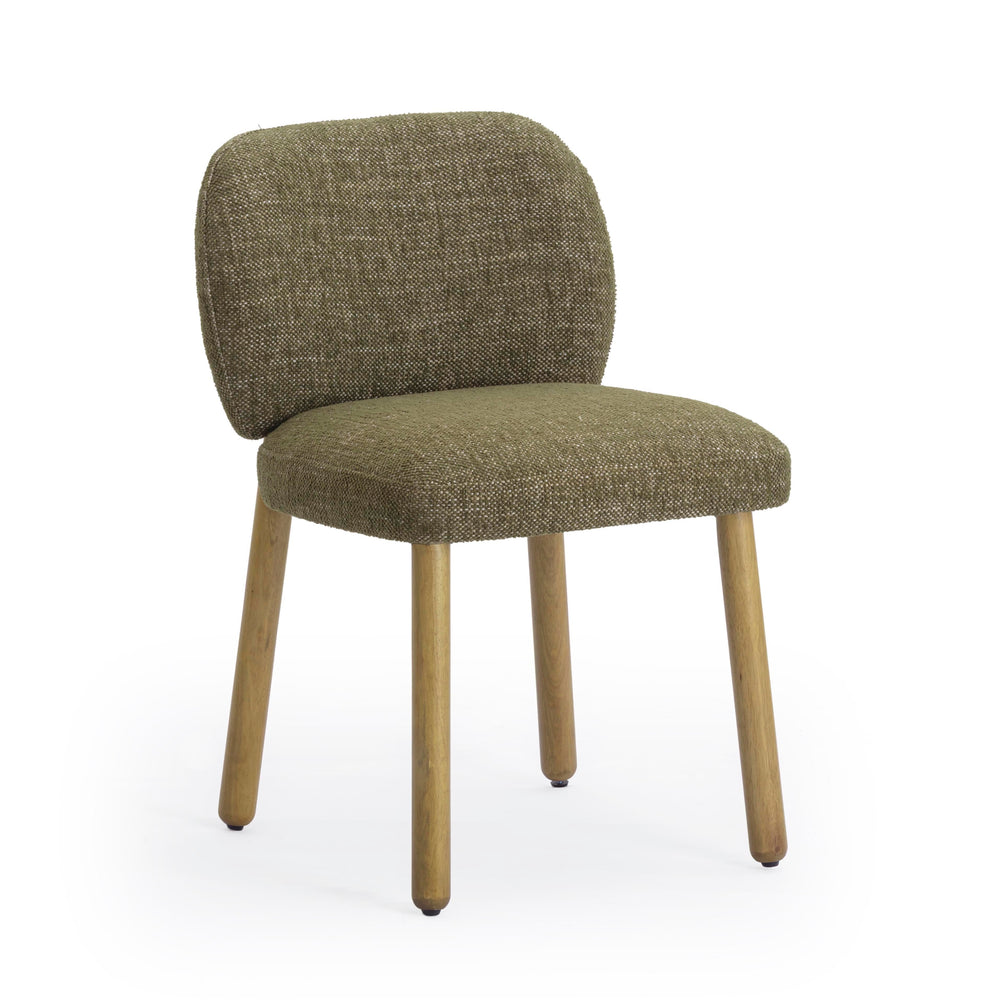 Foxy Olive Green Textured Performance Fabric Dining Chair