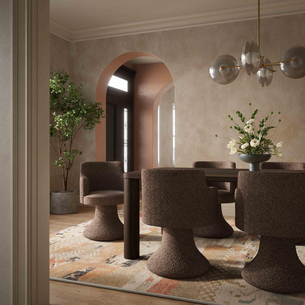 Akola 106" Dark Brown Oak Rectangular Dining Table