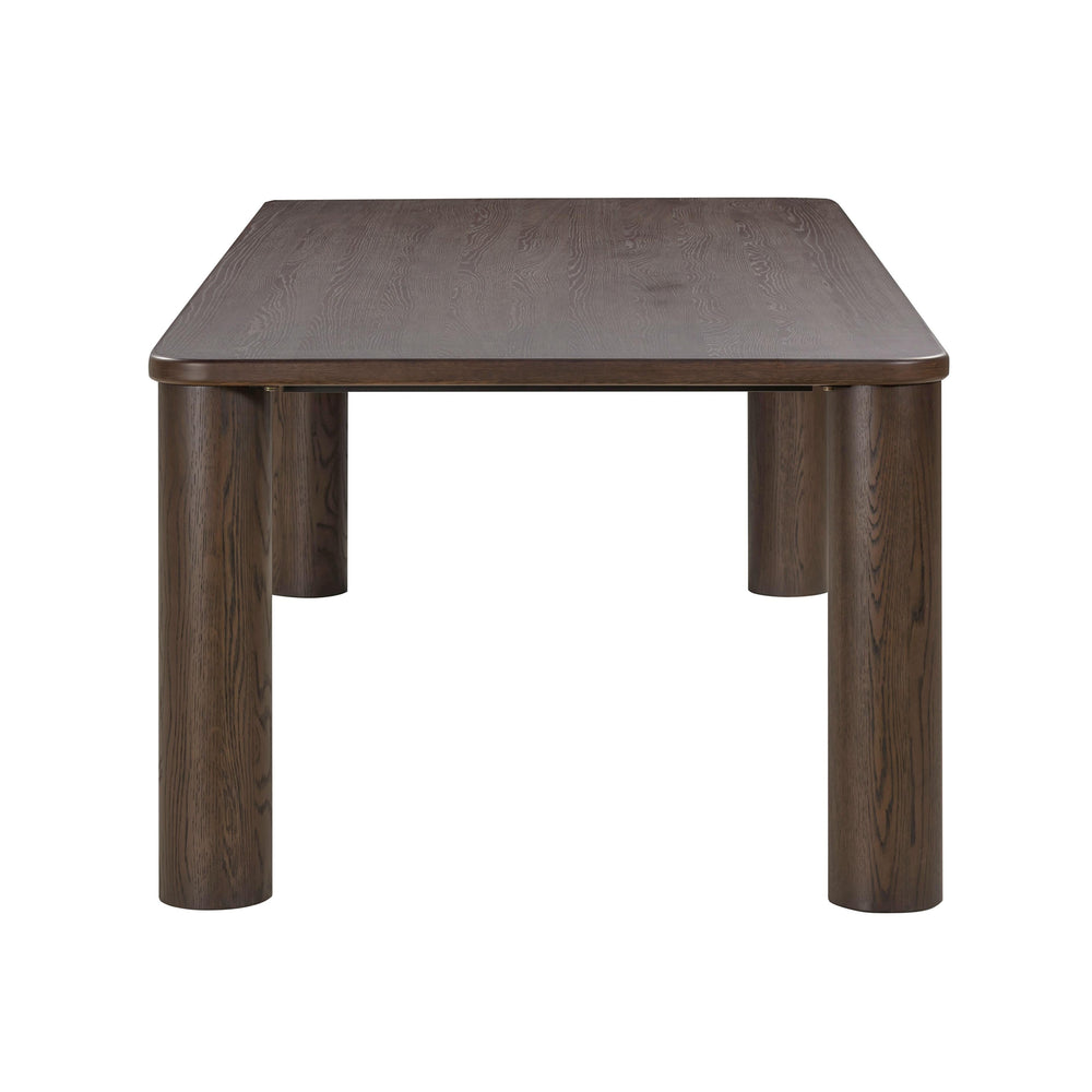 Akola 106" Dark Brown Oak Rectangular Dining Table