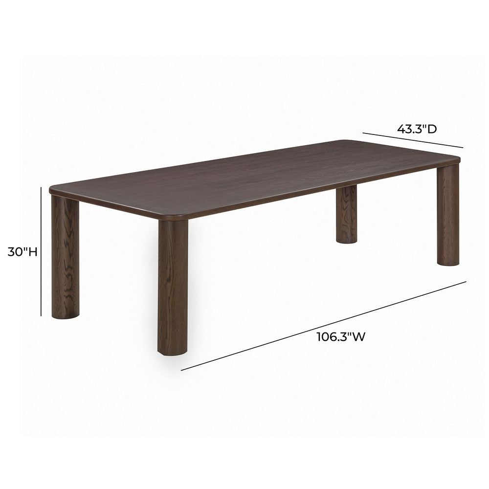 Akola 106" Dark Brown Oak Rectangular Dining Table