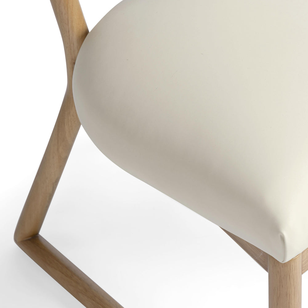 Bobbie Cream Contract-Grade Vegan Leather Dining Chair