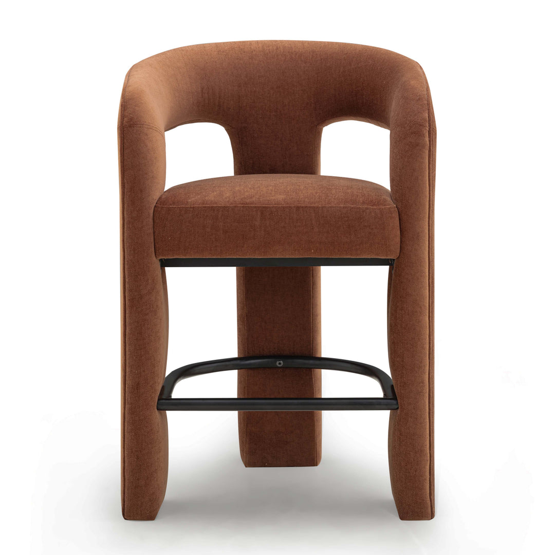 Malone Rust Performance Chenille Counter Stool