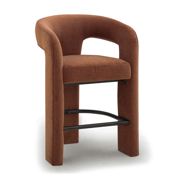 Malone Rust Performance Chenille Counter Stool
