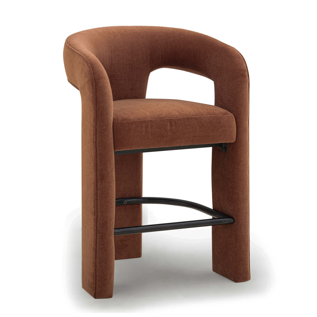 Malone Rust Performance Chenille Counter Stool