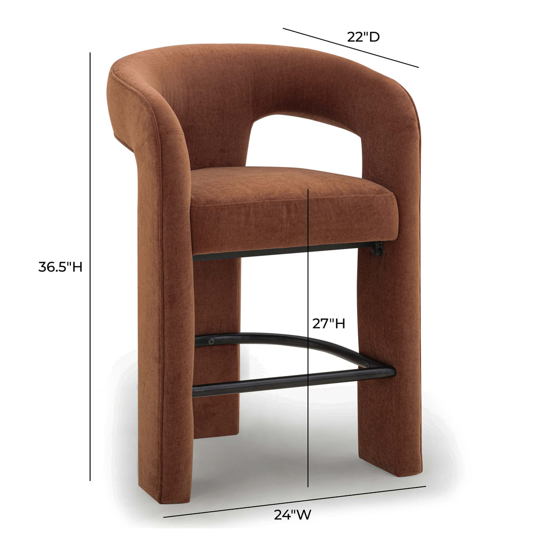 Malone Rust Performance Chenille Counter Stool