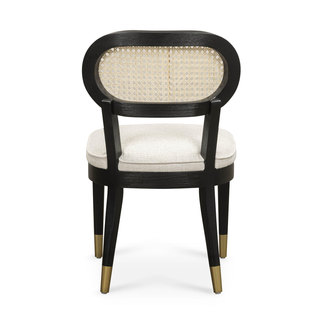 Cosette Black Dining Chair in Cream Performance Linen