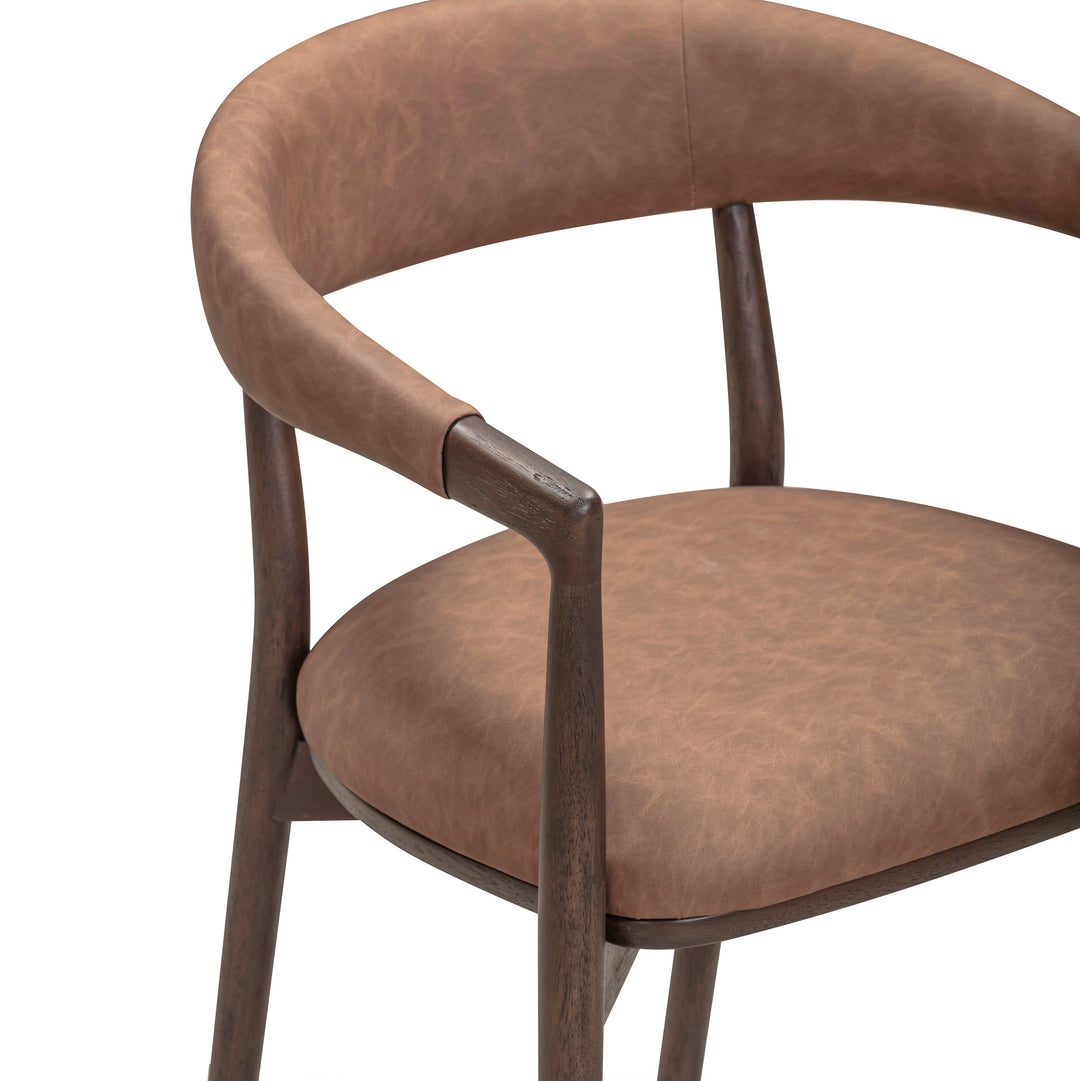 Vina Brown Performance Vegan Leather Dining Chair