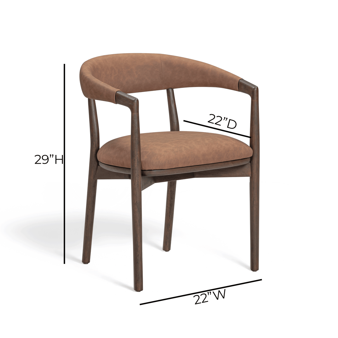 Vina Brown Performance Vegan Leather Dining Chair
