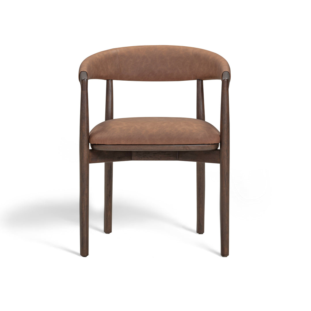 Vina Brown Performance Vegan Leather Dining Chair
