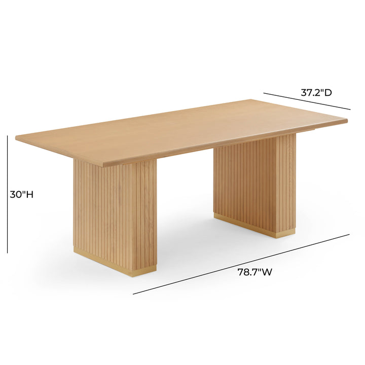 Chelsea 79" Natural Oak Wood Rectangular Dining Table