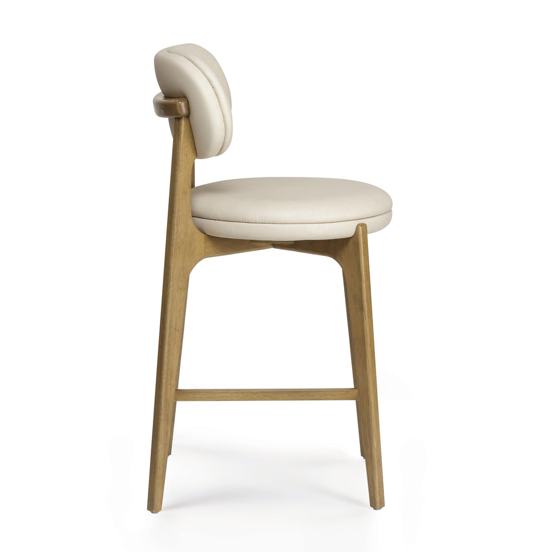 Carnation Cream Performance Vegan Leather Counter Stool